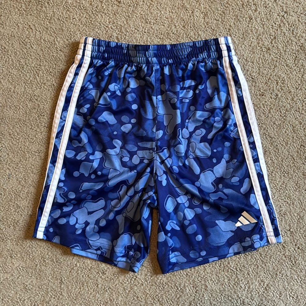 Boys Blue Adidas Shorts 7 EUC